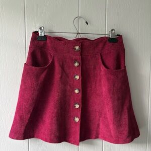 Elegant Pink Corduroy Skirt